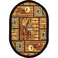 Hand-hooked Gone Fishing Wool Rug (4'6 x 6'6)