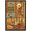 Hand-hooked Gone Fishing Wool Rug (3'9 x 5'9)