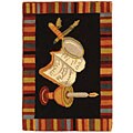 Hand-hooked Explorer Black Wool Rug (2'9 x 4'9)