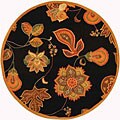 Autumn Leaves Hand-hooked Wool Rug (8' Round)