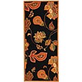 Autumn Leaves Hand-hooked Wool Rug (2'6 x 10')