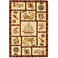 Hand-hooked Explorer Black Wool Rug (8'9 x 11'9)