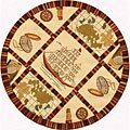 Hand-hooked Explorer Black Wool Rug (4' Round)