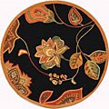Autumn Leaves Hand-hooked Wool Rug (3' Round)