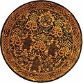 Majestic Handmade Black Wool Rug (6' round)