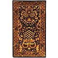 Majestic Handmade Black Wool Rug (2'3 x 4')