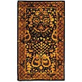 Majestic Handmade Black Wool Rug (2' x 3')