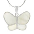 Sterling Silver and Mother of Pearl Butterfly Necklace