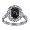 14k White Gold Black and White Diamond Ring