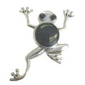 Frog Pin with Onyx (Thailand)