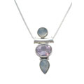 Sterling Silver Moonstone and Amethyst Necklace (Thailand)