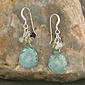 Sterling Silver Simulated Blue Topaz Earrings (USA)