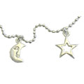 Moon & Star Sterling Silver Anklet  (Case of 2)