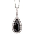 Sterling Silver and Black and White CZ Necklace