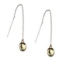 14k White Gold Green Amethyst Threader Earrings