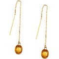 14k Yellow Gold Citrine Threader Earrings