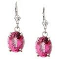 14k Gold Pure Pink Topaz Leverback Earrings