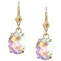 14k Gold Mercury Mist Topaz Leverback Earrings