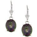 14k Gold Mystic Fire Topaz Leverback Earrings