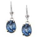 14k Gold London Blue Topaz Leverback Earrings