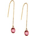 14k Yellow Gold Pure Pink Topaz Threader Earrings