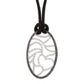 Sterling Silver Black and White CZ Necklace