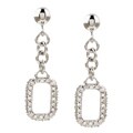 Sterling Silver Cubic Zirconia Link Drop Earrings