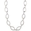 Sterling Silver Cubic Zirconia Oval Link Necklace