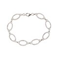 Sterling Silver Cubic Zirconia Oval Link Bracelet