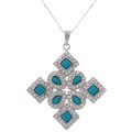 CZ Turquoise Sterling Silver Pendant