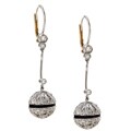 Platinum and 2ct TDW Diamond Ball Drop Earrings (J, SI1)