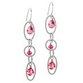 Sterling Silver Pink Crystal Link Earrings