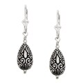 Sterling Silver Balinese-style Teardrop Earrings