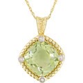 10k Gold Diamond Lemon Quartz Necklace