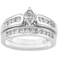 14k White Gold 1ct TDW Diamond Bridal Ring Set (H-I, SI2)