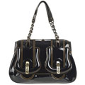 Fendi Patent Leather Medium 'B.Fendi' Buckle Handbag