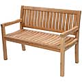 Curved-back 4-foot Teak Bench