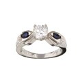 Tacori Platinum 1/2ct TDW Diamond and Sapphire Engagement Ring (G, VS)