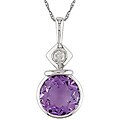 10k Gold Amethyst and 1/10ct TDW Diamond Necklace