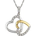 14k Gold 1/10ct TDW Diamond Double Heart Necklace