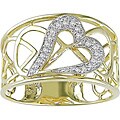 10k Yellow Gold 1/10ct TDW Diamond Heart Ring