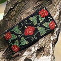 'Red Hibiscus' Beaded Handbag (Indonesia)