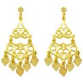 14k Yellow Gold Filigree Chandelier Earrings