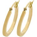 14k Gold Polished Square Tube Hoop Earrings