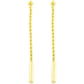 10k Yellow Gold Braided Chain Drop Earrings