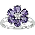 10k Gold Amethyst and 1/10ct TDW Diamond Ring