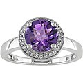 10k Gold Amethyst and 1/10ct TDW Diamond Ring