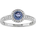 10k Gold Light Blue Sapphire and 1/10ct TDW Diamond Ring
