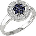 14k Gold Sapphire and 1/10ct TDW Diamond Ring