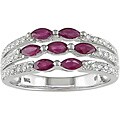 14k White Gold Ruby and 1/10ct TDW Diamond Ring